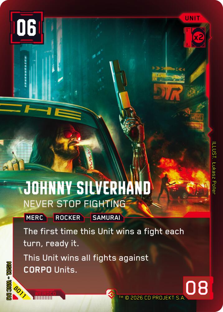 Johnny Silverhand - Never Stop Fighting Epic B011 (Welcome to Night City - Beta)  - Foil | Good Games Adelaide SA