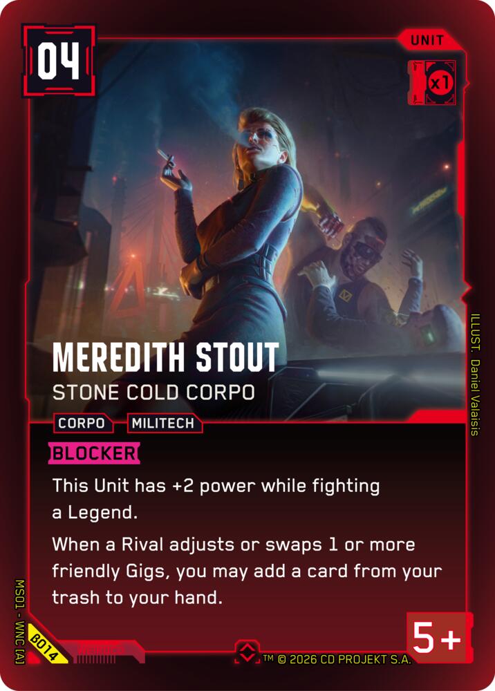 Meredith Stout - Stone Cold Corpo B014 (Welcome to Night City - Beta)  - Foil | Good Games Adelaide SA