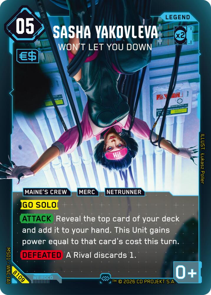 Sasha Yakovleva Wont Let You Down Secret B109 (Welcome to Night City - Beta)  - Foil | Good Games Adelaide SA