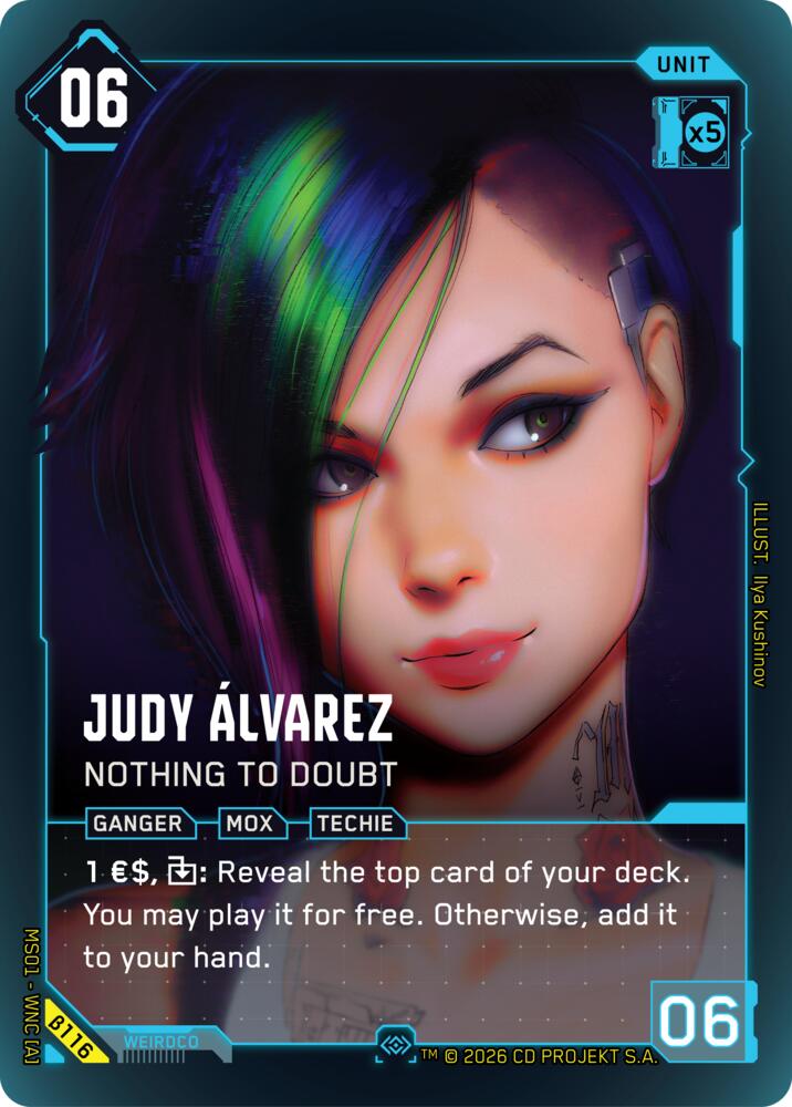 Judy Alvarez Nothing to Doubt Secret B116 (Welcome to Night City - Beta)  - Foil | Good Games Adelaide SA