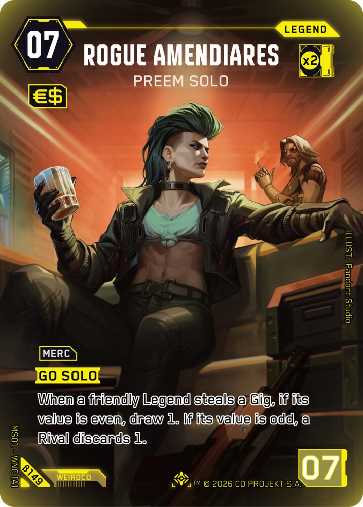 Rogue Amendiares Preem Solo ILegend B149 (Welcome to Night City - Beta)  - Foil | Good Games Adelaide SA