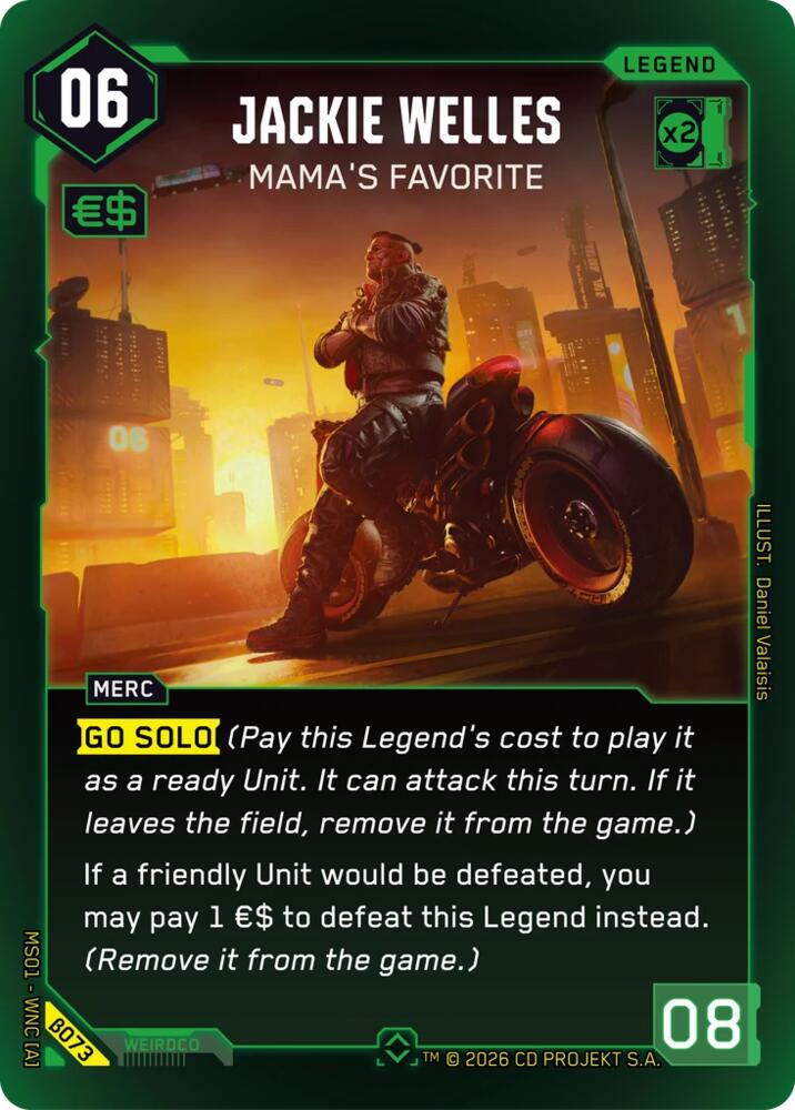 Jackie Welles Mamas Favorite Rare B073 (Welcome to Night City - Beta)  - Foil | Good Games Adelaide SA