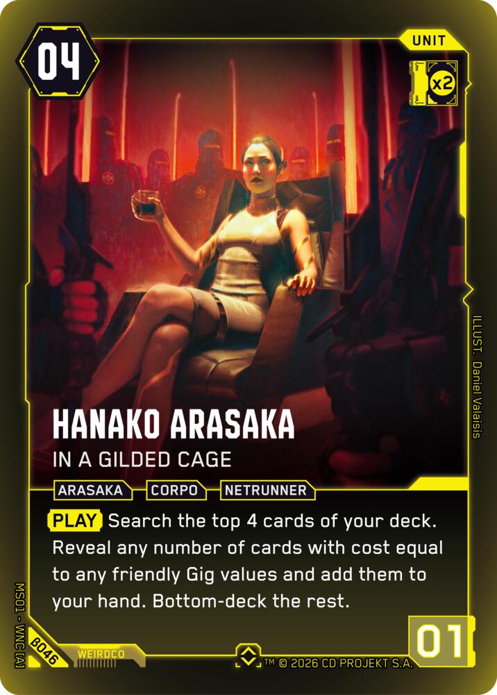 Hanako Arasaka In a Gilded Cage Rare B046 (Welcome to Night City - Beta)  - Foil | Good Games Adelaide SA