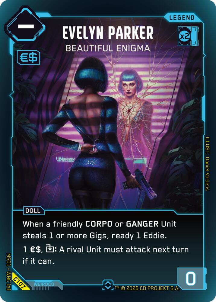 Evelyn Parker Beautiful Enigma Rare B107 (Welcome to Night City - Beta)  - Foil | Good Games Adelaide SA