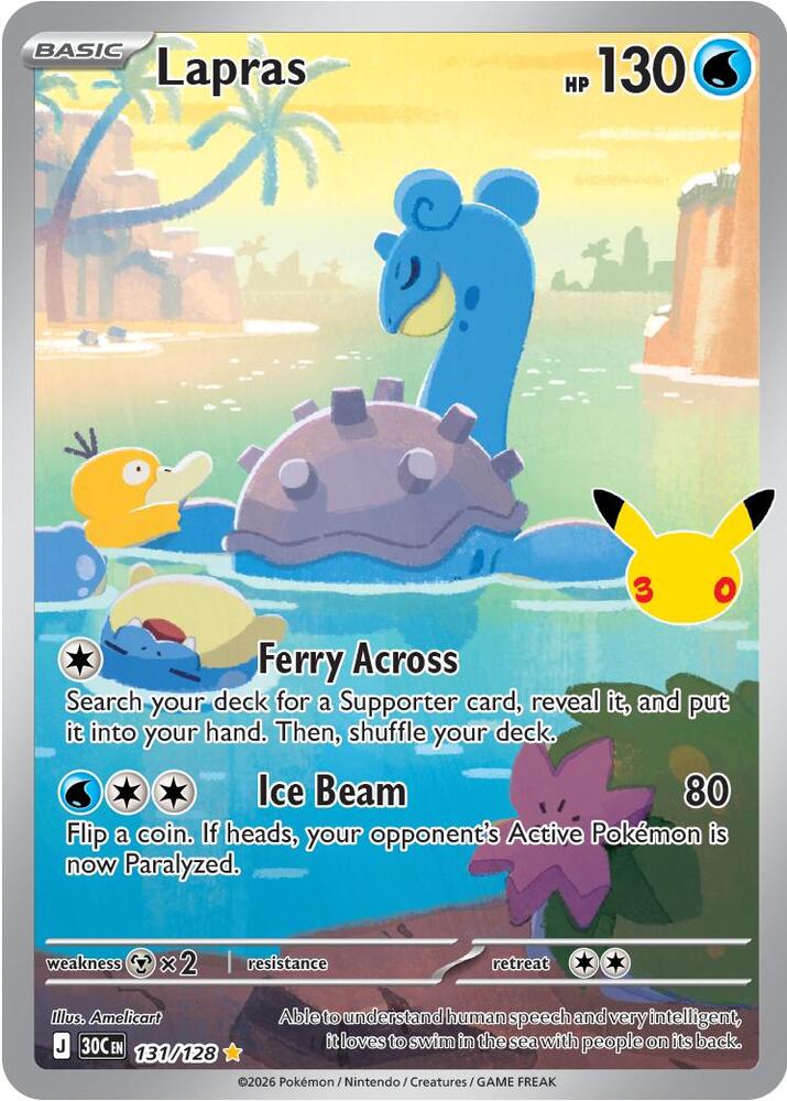 Lapras 131/128 (ME: 30th Celebration)  - Holofoil | Good Games Adelaide SA