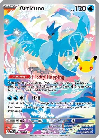 Articuno 132/128 (ME: 30th Celebration)  - Holofoil | Good Games Adelaide SA