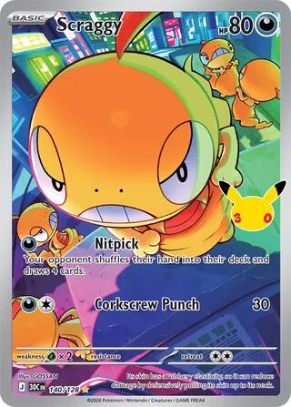 Scraggy 140/128 (ME: 30th Celebration)  - Holofoil | Good Games Adelaide SA