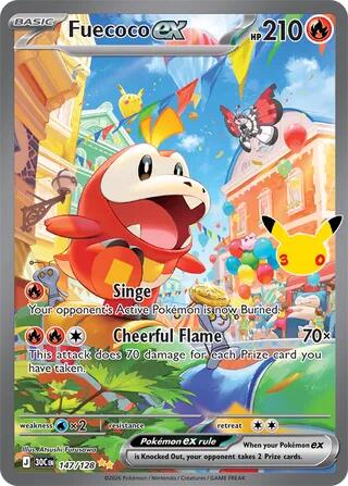Fuecoco ex 147/128 (ME: 30th Celebration)  - Holofoil | Good Games Adelaide SA
