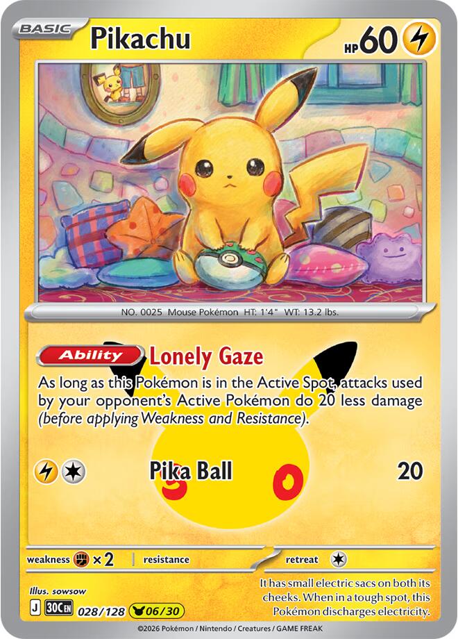 Pikachu 028/128 (ME: 30th Celebration)  - Holofoil | Good Games Adelaide SA