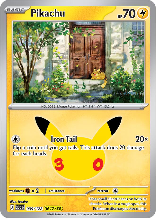 Pikachu 039/128 (ME: 30th Celebration)  - Holofoil | Good Games Adelaide SA