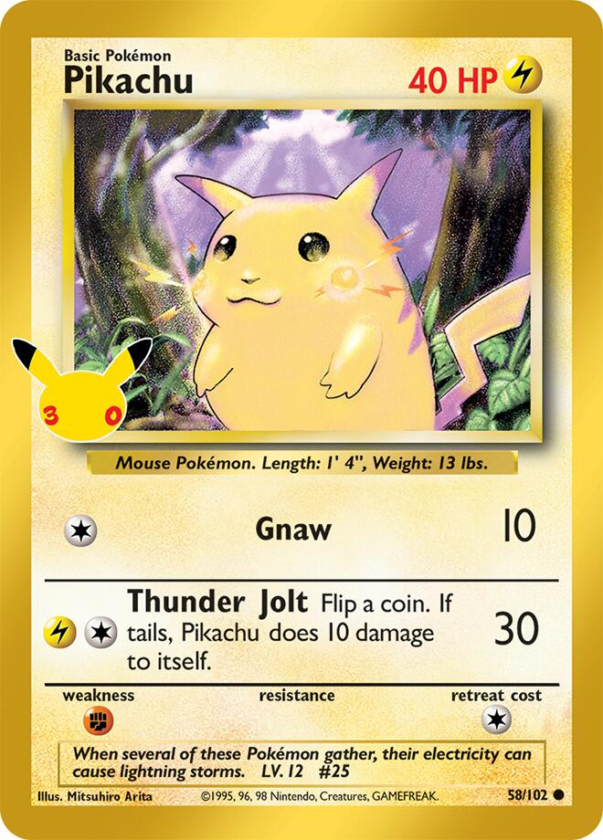 Pikachu 58/102 (ME: 30th Celebration Classic Collection)  - Holofoil | Good Games Adelaide SA