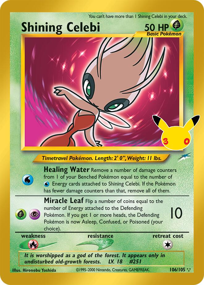 Shining Celebi 106/105 (ME: 30th Celebration Classic Collection)  - Holofoil | Good Games Adelaide SA