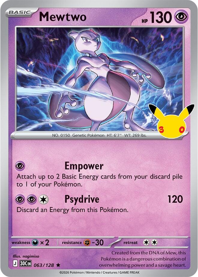 Mewtwo 063/128 (ME: 30th Celebration)  - Holofoil | Good Games Adelaide SA
