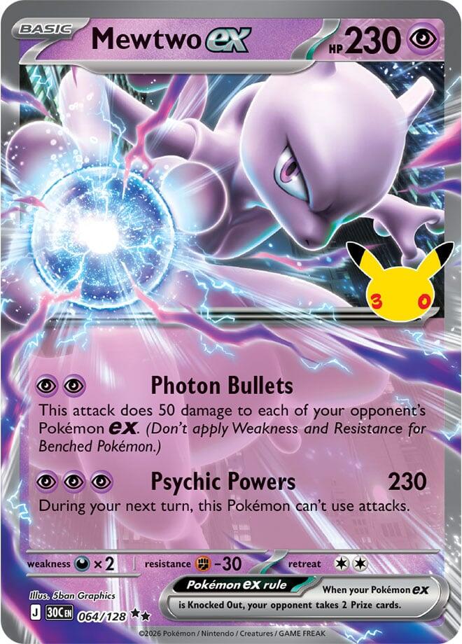 Mewtwo ex 064/128 (ME: 30th Celebration)  - Holofoil | Good Games Adelaide SA