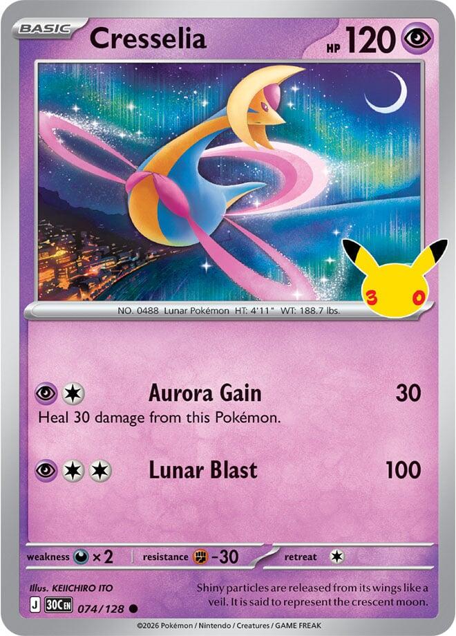 Cresselia 074/128 (ME: 30th Celebration)  - Holofoil | Good Games Adelaide SA