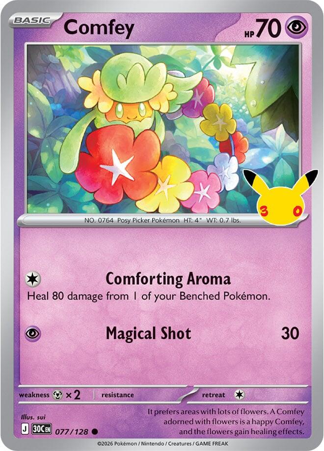 Comfey 077/128 (ME: 30th Celebration)  - Holofoil | Good Games Adelaide SA
