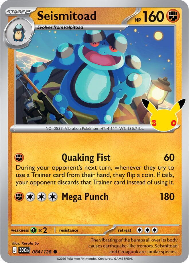Seismitoad 084/128 (ME: 30th Celebration)  - Holofoil | Good Games Adelaide SA