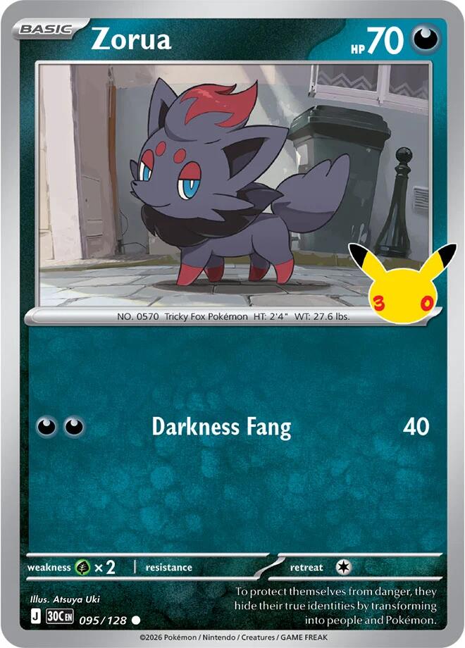 Zorua 095/128 (ME: 30th Celebration)  - Holofoil | Good Games Adelaide SA