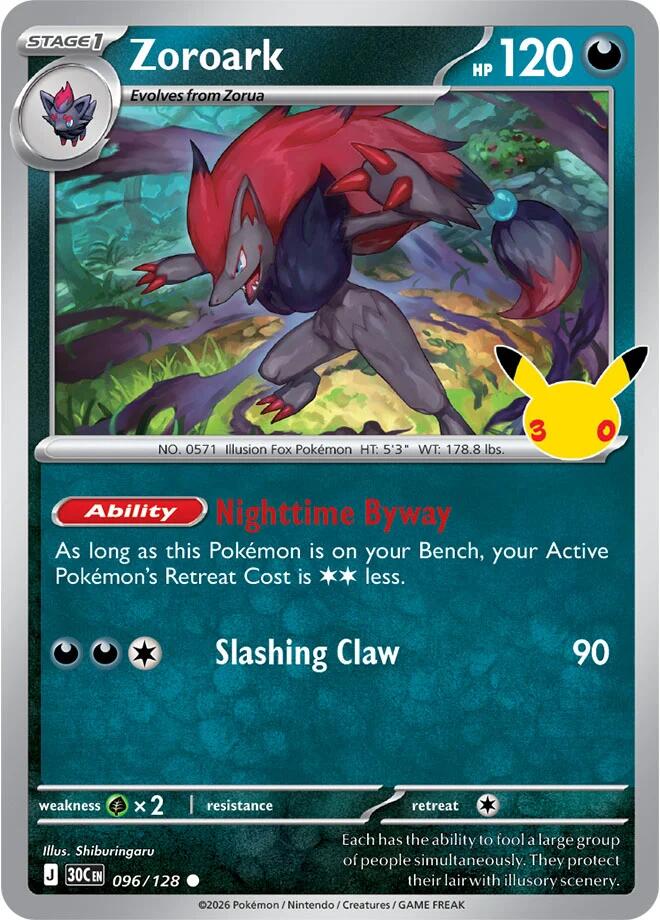 Zoroark 096/128 (ME: 30th Celebration)  - Holofoil | Good Games Adelaide SA