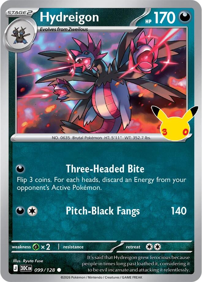 Hydreigon 099/128 (ME: 30th Celebration)  - Holofoil | Good Games Adelaide SA