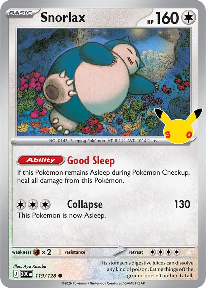Snorlax 119/128 (ME: 30th Celebration)  - Holofoil | Good Games Adelaide SA