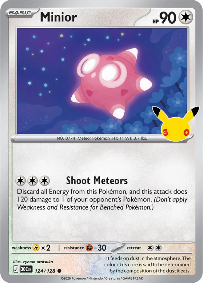 Minior 124/128 (ME: 30th Celebration)  - Holofoil | Good Games Adelaide SA
