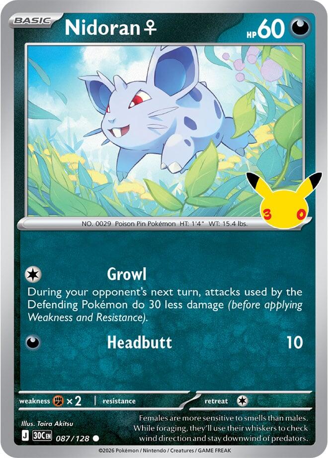 Nidoran F 087/128 (ME: 30th Celebration)  - Holofoil | Good Games Adelaide SA