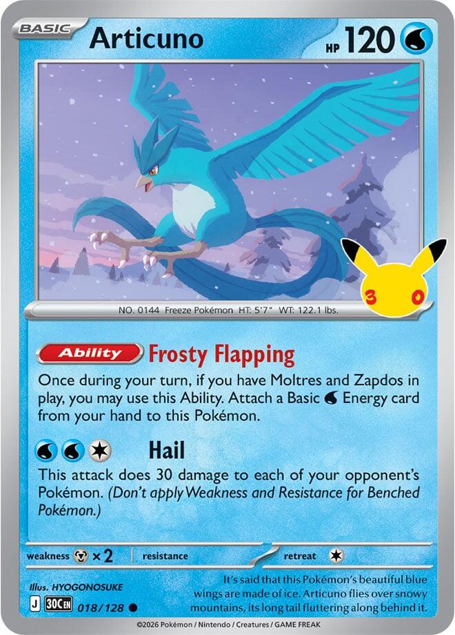 Articuno 018/128 (ME: 30th Celebration)  - Holofoil | Good Games Adelaide SA