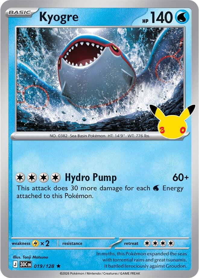 Kyogre 019/128 (ME: 30th Celebration)  - Holofoil | Good Games Adelaide SA