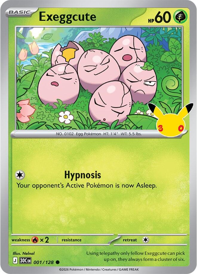 Exeggcute 001/128 (ME: 30th Celebration)  - Holofoil | Good Games Adelaide SA
