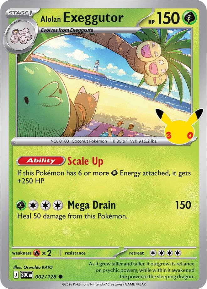 Alolan Exeggutor 002/128 (ME: 30th Celebration)  - Holofoil | Good Games Adelaide SA