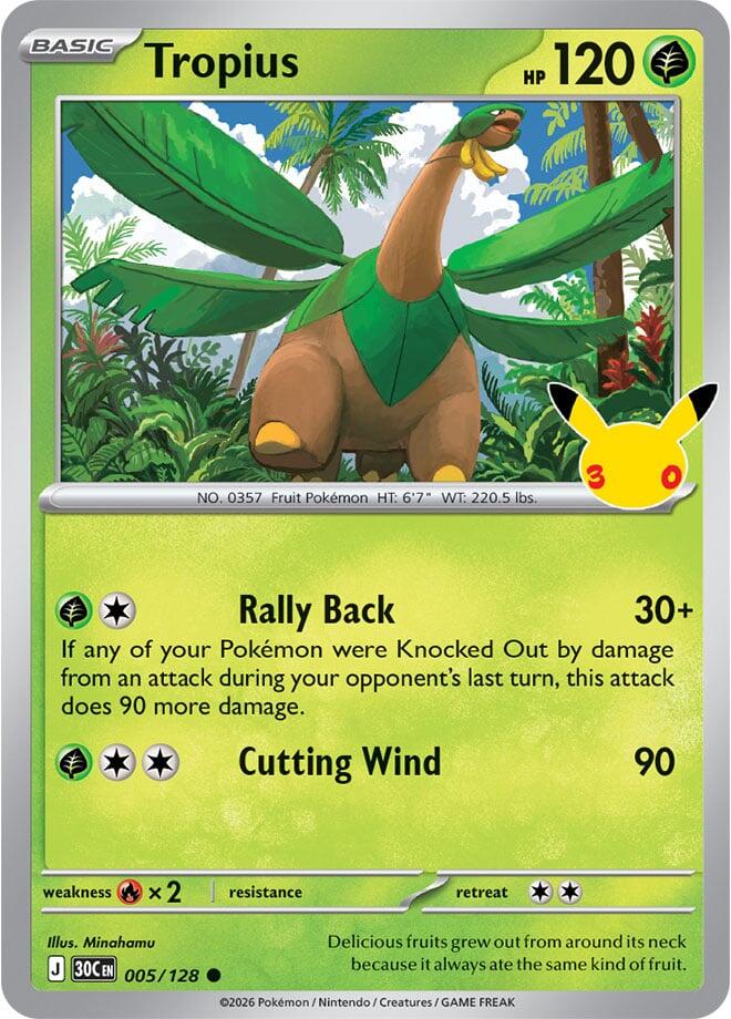 Tropius 005/128 (ME: 30th Celebration)  - Holofoil | Good Games Adelaide SA