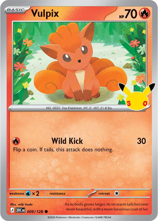 Vulpix 009/128 (ME: 30th Celebration)  - Holofoil | Good Games Adelaide SA