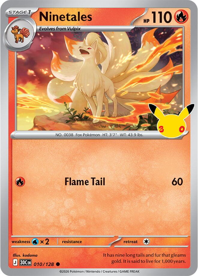 Ninetales 010/128 (ME: 30th Celebration)  - Holofoil | Good Games Adelaide SA