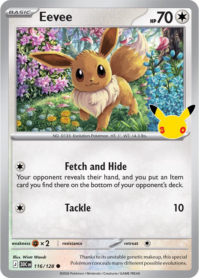 Eevee 116/128 (ME: 30th Celebration)  - Holofoil | Good Games Adelaide SA