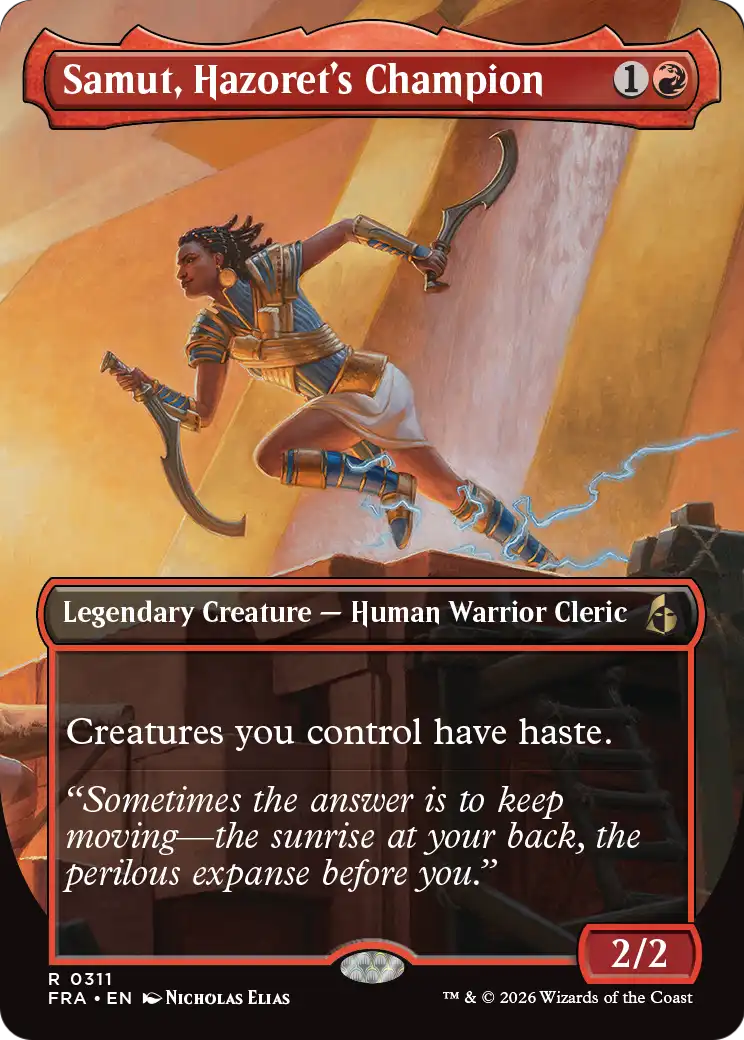 Samut, Hazoret's Champion 311 (Reality Fracture)  - Borderless Foil | Good Games Adelaide SA