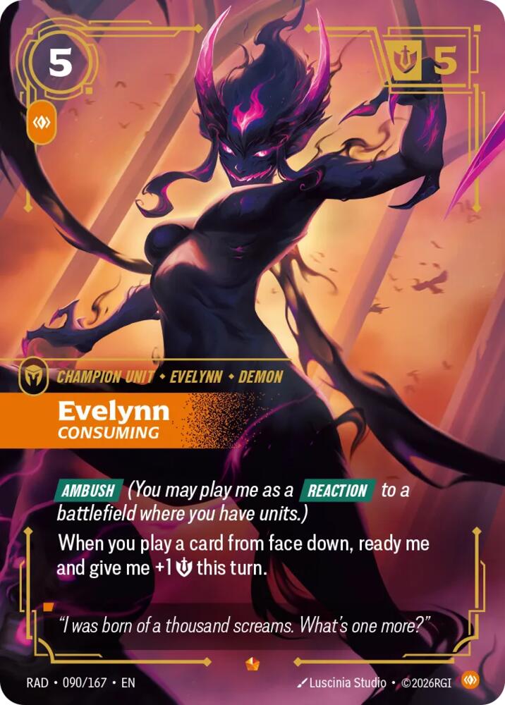 Evelynn - Consuming 090/167 (Radiance)  - Foil | Good Games Adelaide SA
