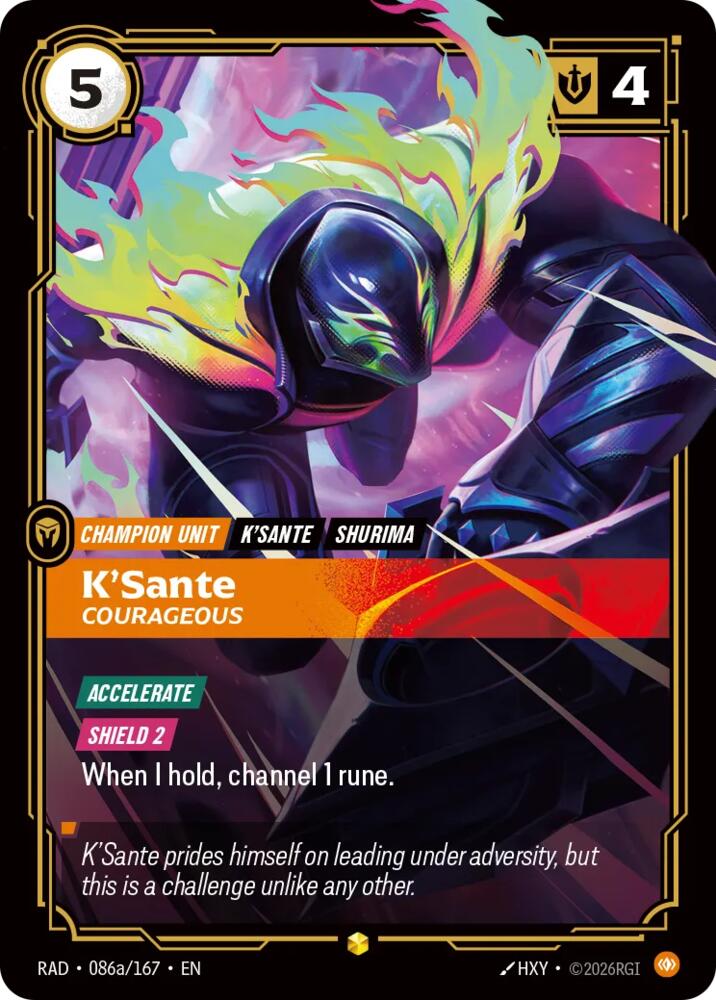 K'Sante - Courageous 086a/167 (Radiance)  - Foil | Good Games Adelaide SA