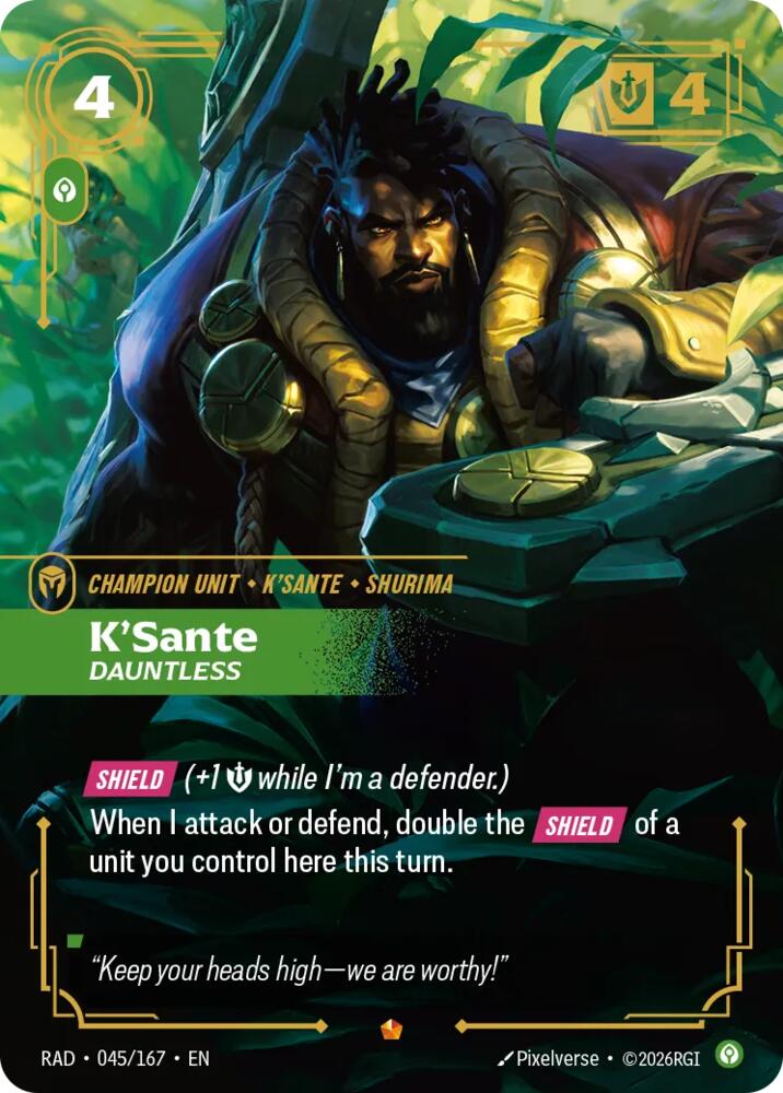 K'Sante - Dauntless 045/167 (Radiance)  - Foil | Good Games Adelaide SA