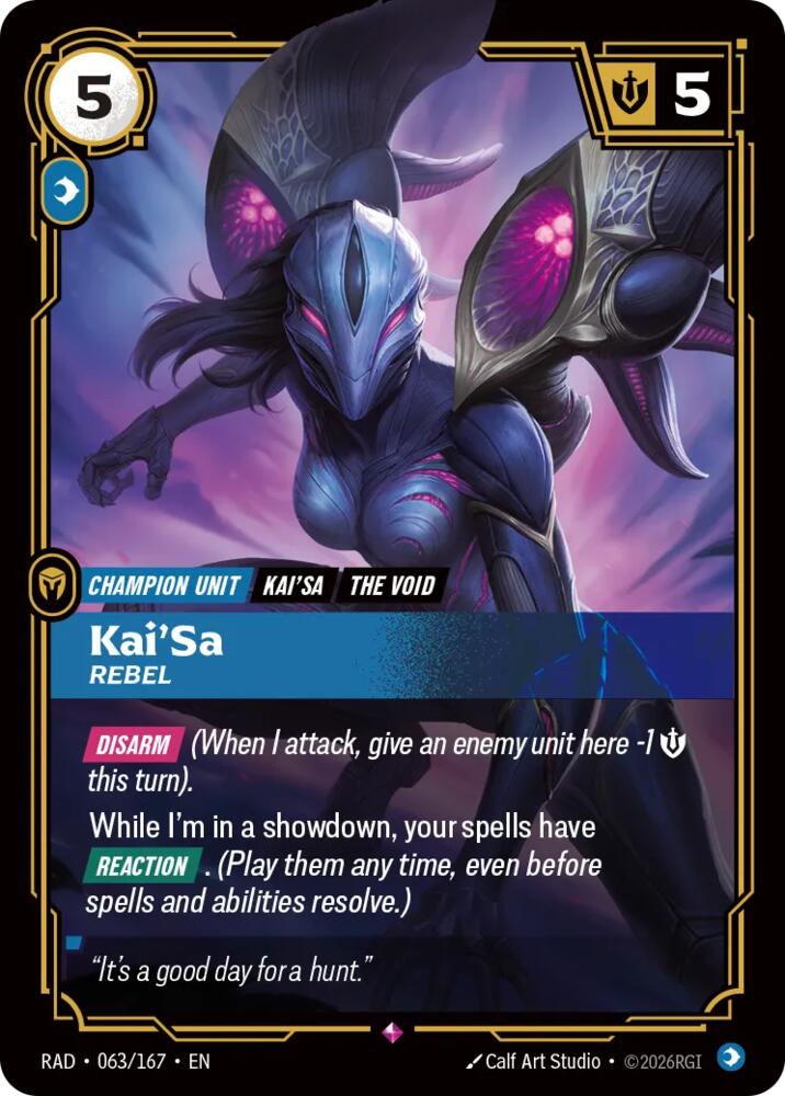 Kai'Sa - Rebel 063/167 (Radiance)  - Foil | Good Games Adelaide SA