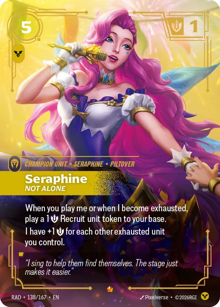 Seraphine - Not Alone 138/167 (Radiance)  - Foil | Good Games Adelaide SA