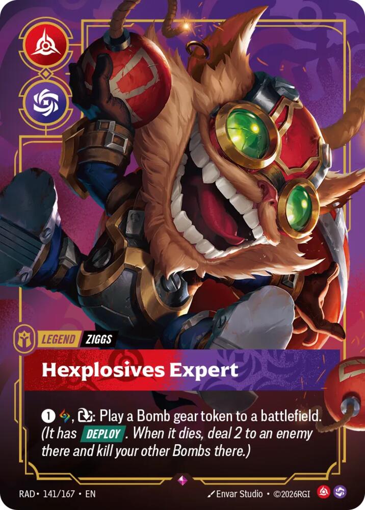 Ziggs - Hexplosives Expert 141/167 (Radiance)  - Foil | Good Games Adelaide SA