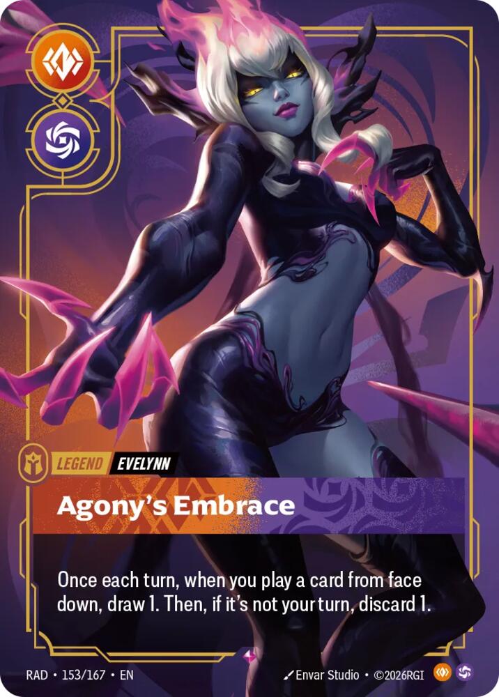 Evelynn - Agony's Embrace 153/167 (Radiance)  - Foil | Good Games Adelaide SA