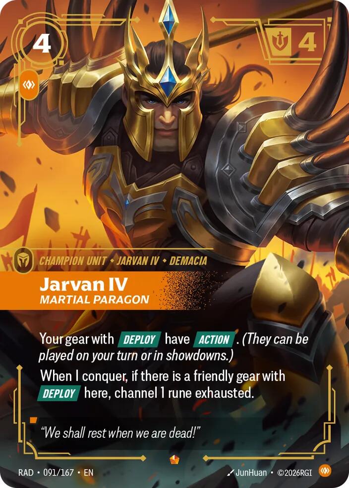Jarvan IV - Martial Paragon 091/167 (Radiance)  - Foil | Good Games Adelaide SA
