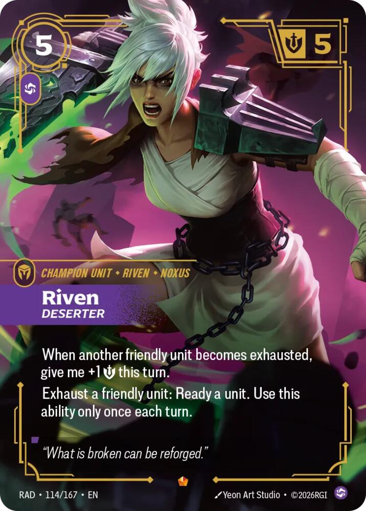 Riven - Deserter 114/167 (Radiance)  - Foil | Good Games Adelaide SA