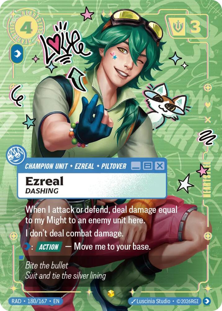 Ezreal - Dashing (Heartsteel) 180/167 (Radiance)  - Foil | Good Games Adelaide SA