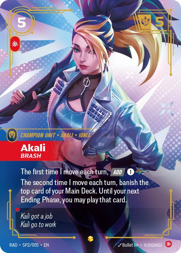 Akali - Brash (K/DA) SP2/005 (Radiance)  - Foil | Good Games Adelaide SA