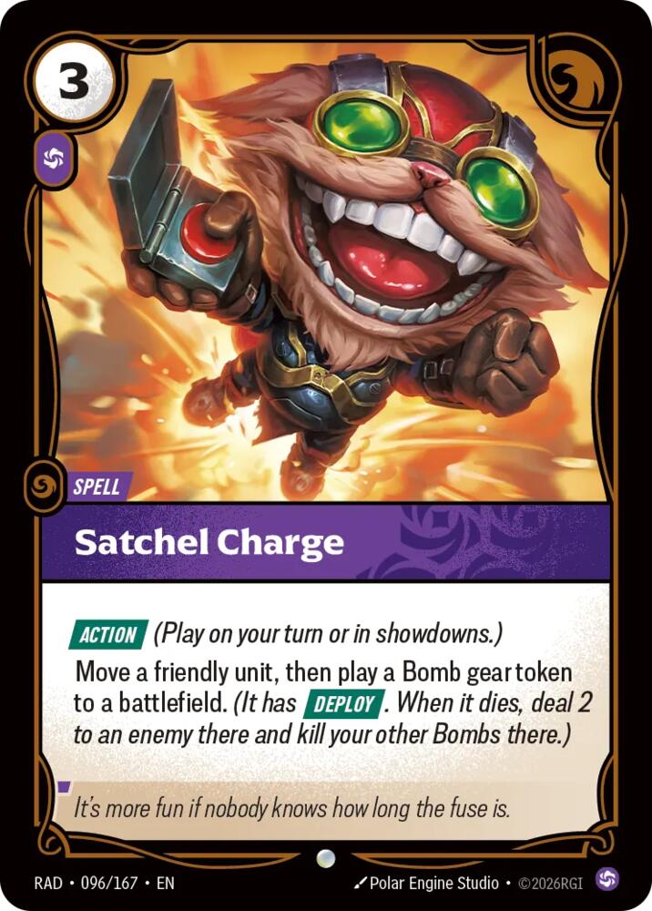 Satchel Charge 096/167 (Radiance)  - Foil | Good Games Adelaide SA