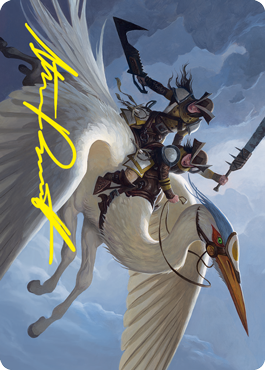Gryffwing Cavalry Art Card (Gold-Stamped Signature) [Innistrad: Crimson Vow Art Series] | Good Games Adelaide SA