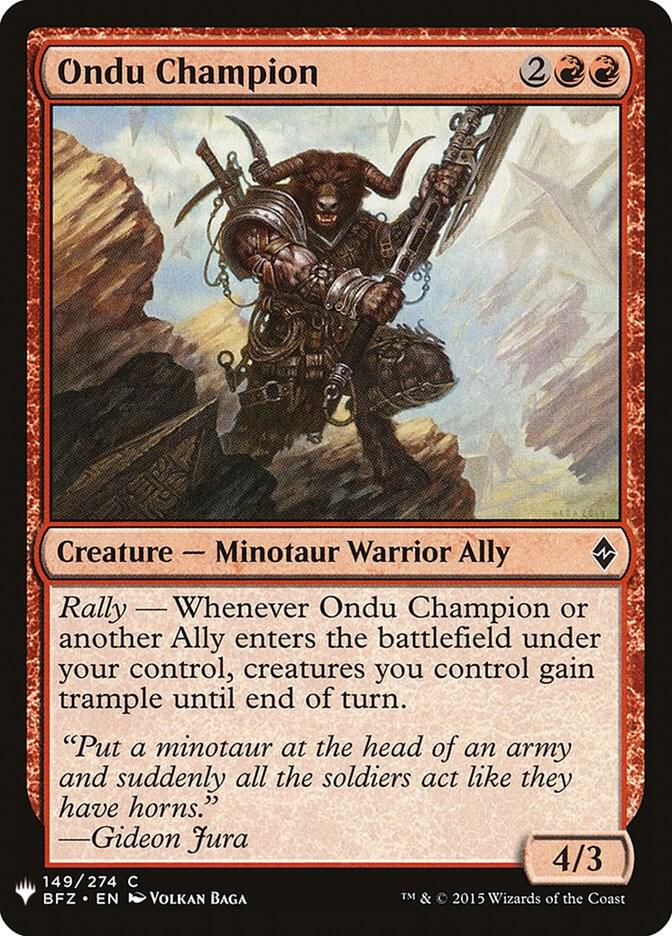 Ondu Champion 149 (The List Reprints)  | Good Games Adelaide SA